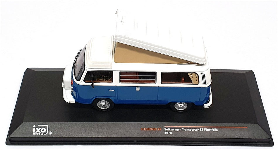 Ixo 1/43 Scale CLC502NSP.22 - 1978 VW Transporter T2 Westfalia - Blue/White