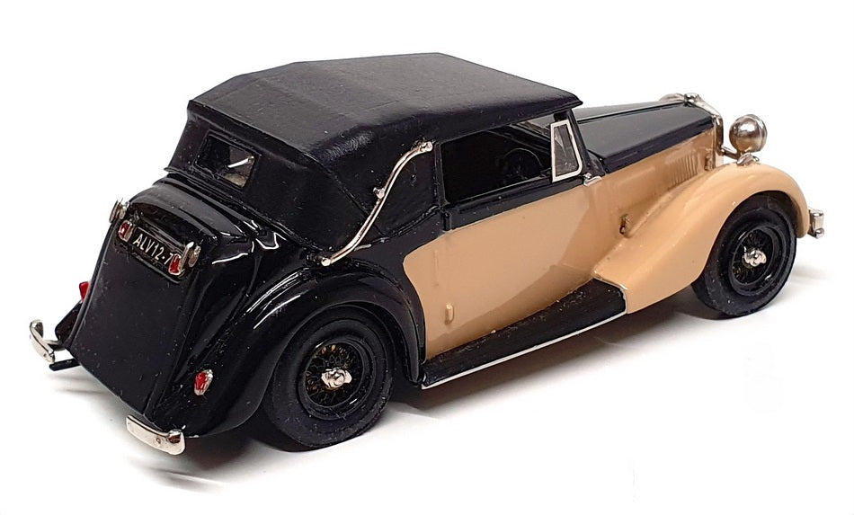 J&M Classics 1/43 Scale JM1270A - Alvis 12/70 Drophead - Black/Safari Beige