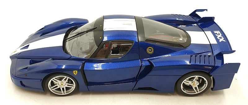 Hot Wheels 1/18 Scale Diecast DC9824S - Ferrari FXX TMGM - Blue/White Stripes