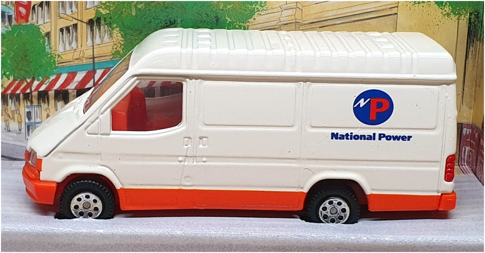 Corgi 13cm Long Diecast 58104 - Ford Transit Van (National Power) White/Orange