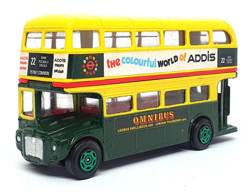 Corgi Appx 12cm Long 482 - Routemaster London Bus R22 (Addis) - Yellow/Green