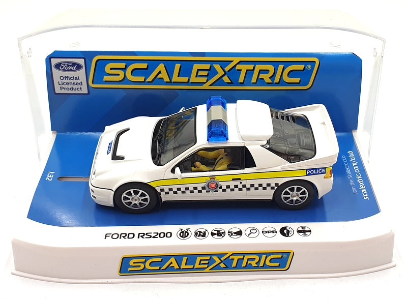 Scalextric 1/32 Scale Slot Car C4341 - Ford RS200 Police Edition - White