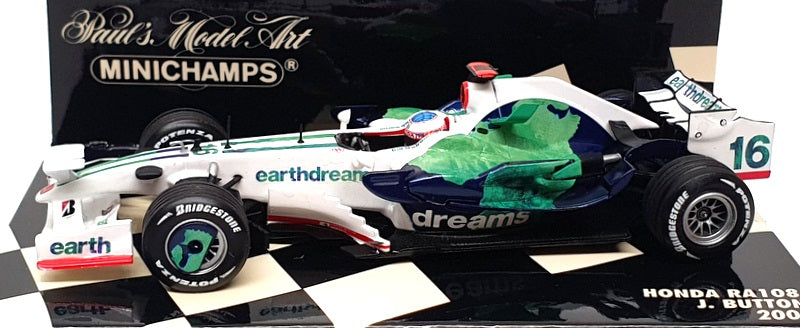 Minichamps 1/43 Scale 400 080016 - F1 Honda RA108 #16 J. Button 2008