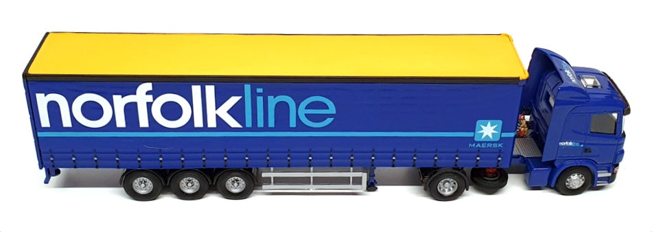 Corgi 1/50 Scale 76402 - Scania Curtainside Truck Norfolk Line - Blue