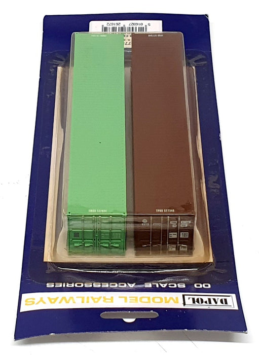 Dapol OO Scale B775 A - 2x 40ft Assorted Containers - Brown Green