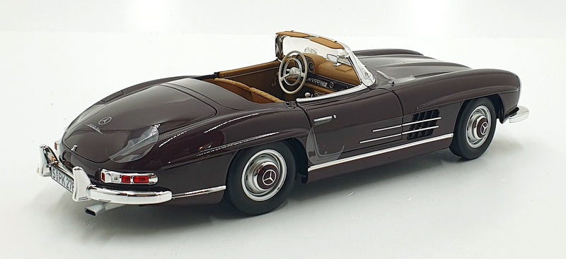 Norev 1/18 Scale Diecast 183891 - 1957 Mercedes-Benz 300 SL Roadster - Dark Red