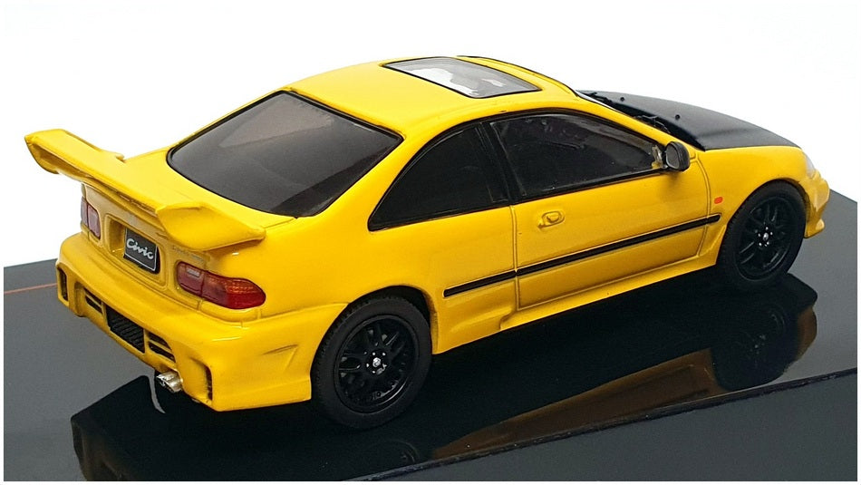 Ixo 1/43 Scale CLC528N.22 - 1995 Honda Civic EJ1 Coupe - Yellow/Black