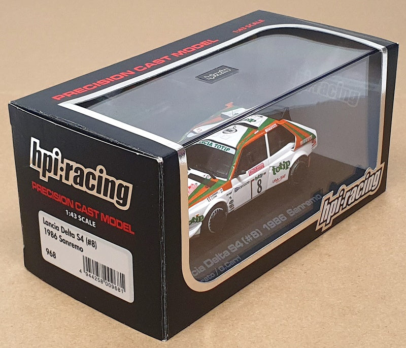 HPI Racing 1/43 Scale 968 Lancia Delta S4 #8 Sanremo 1986 Cerrato/Cerri - White