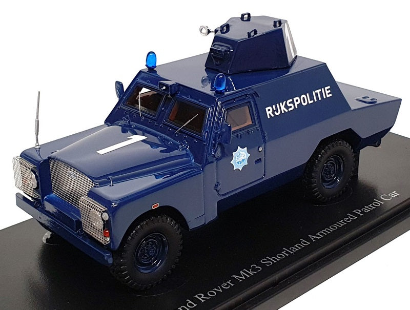 Autocult 1/43 Scale 12018 Land Rover Mk3 Shorland Armoured Patrol Car - Dk Blue