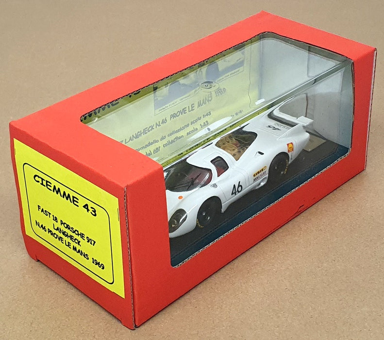 Ciemme 43 1/43 Scale FAST 18 - Porsche 917 Langheck #46 Prove LM 1969 - White