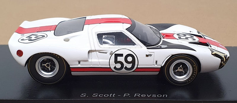 Spark 1/43 Scale S4537 - Ford GT40 #59 24H Le Mans 1966 - White/Red