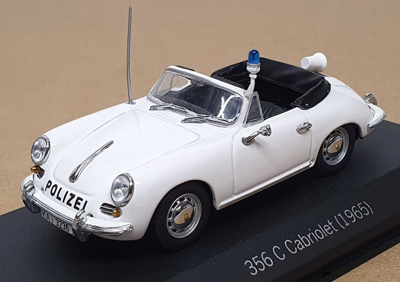 Minichamps 1/43 Scale WAP 020 SET 18 - 1965 Porsche 356C Cabrio Police - White