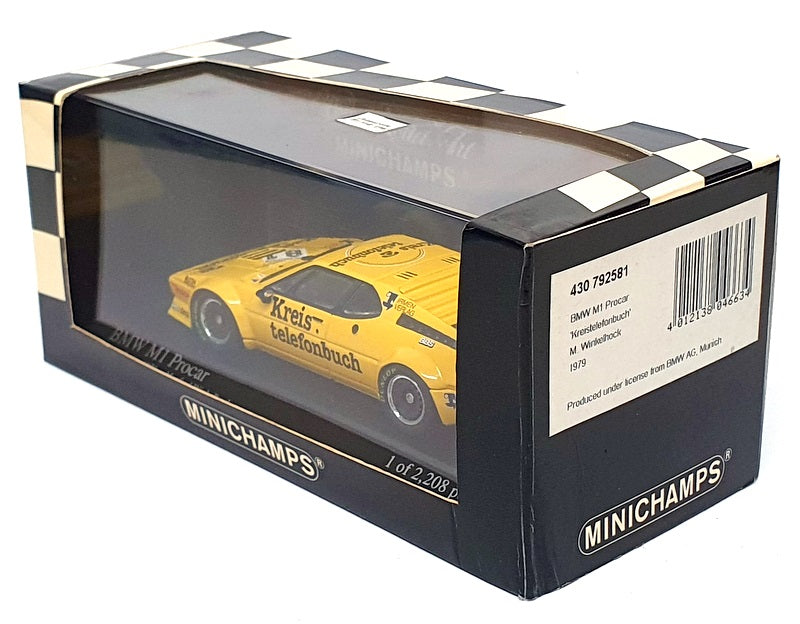 Minichamps 1/43 Scale 430 792581 - BMW M1 Procar Series #81 - Yellow