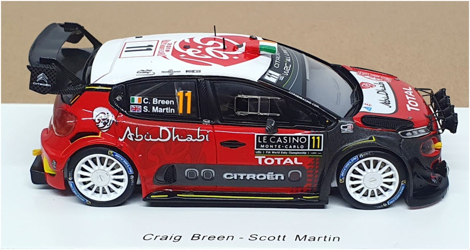 Spark 1/43 Scale S5961 - Citroen C3 #11 WRC Rally Monte Carlo 2018