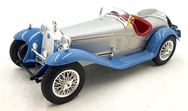 Burago 1/18 Scale 31024E - Alfa Romeo 8C 2300 Spider Touring 1932 Blue/Silver