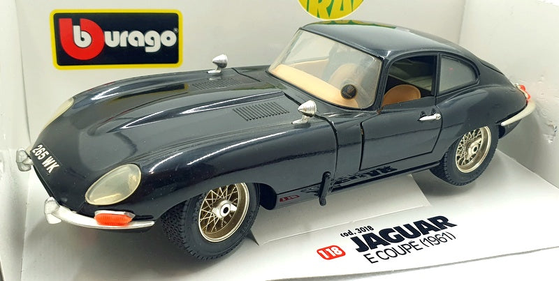 Burago 1/18 Scale Diecast 3018 - 1961 Jaguar E Type Coupe - Black