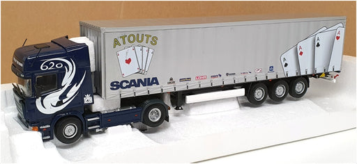 Universal Hobbies 1/50 Scale 5607 - Scania Truck & Trailer (Atouts) Blue/Silver