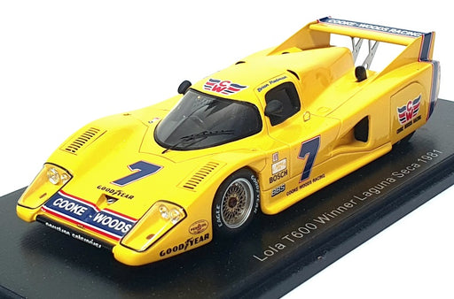 Spark 1/43 Scale S8601 - Lola T600 #7 Winner Laguna Seca 1981 - Yellow