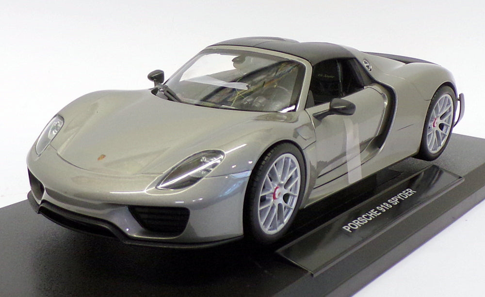 Welly 1/18 Scale Diecast 18051W - Porsche 918 Spyder Carbon Roof - Grey