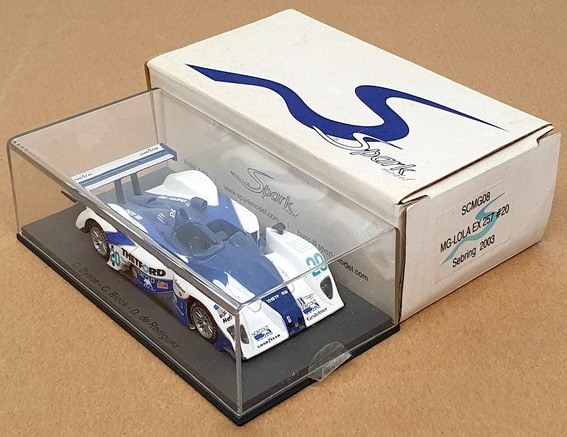 Spark 1/43 Scale SCMG08 - MG Lola EX257 #20 Sebring 2003 - Blue/White