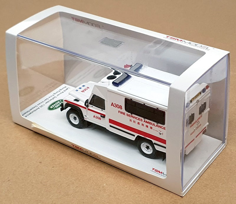 TSM 1/43 Scale TSM430291 - Land Rover Defender 130 Ambulance Hong Kong Fire Dept