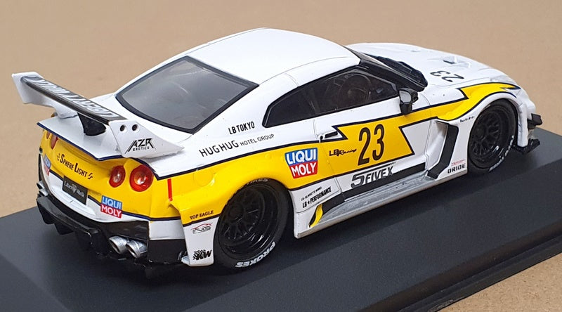 Solido 1/43 Scale S4311208 - Nissan GT-R (R35) #23 Liberty Walk - White/Yellow