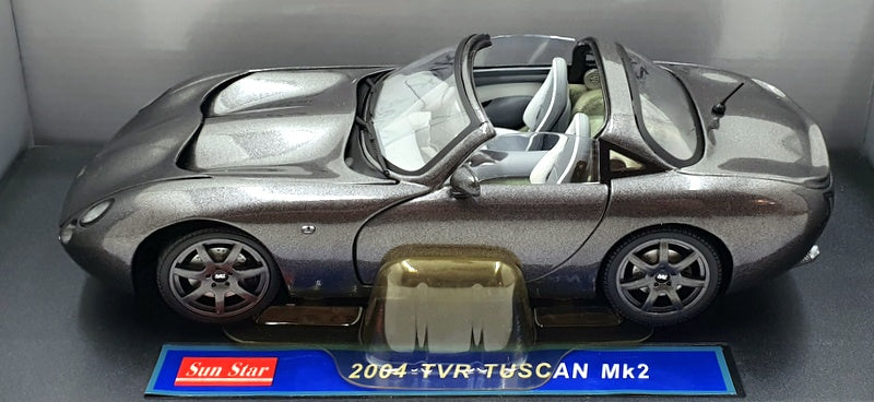 Sun Star 1/18 Scale Diecast - 4461 2004 TVR Tuscan MK2 - Starmist Grey