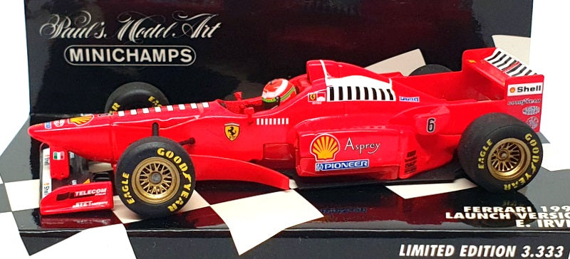 Minichamps 1/43 Scale 430 970096 - F1 Ferrari Launch Version 1997 Irvine - Red