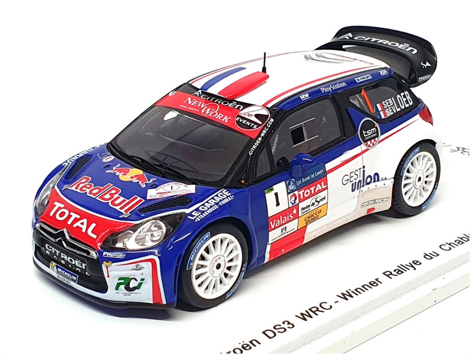 Spark 1/43 Scale SF068 - Citroen DS3 WRC #1 Winner Rallye du Chablais 2013