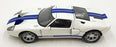 Beanstalk 1/18 Scale Diecast DC18924X - Ford GT - White/Blue Stripes