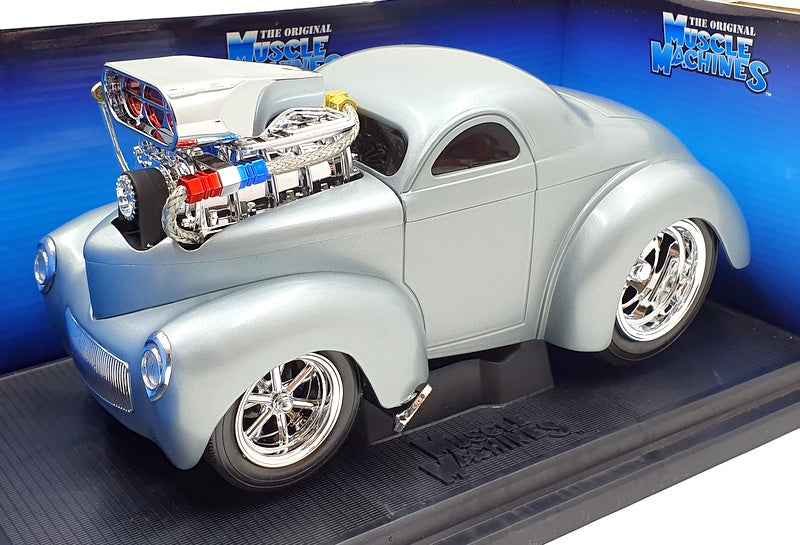 Muscle Machines 1/18 Scale Model 71166 - 1941 Willys Coupe - Silver Grey