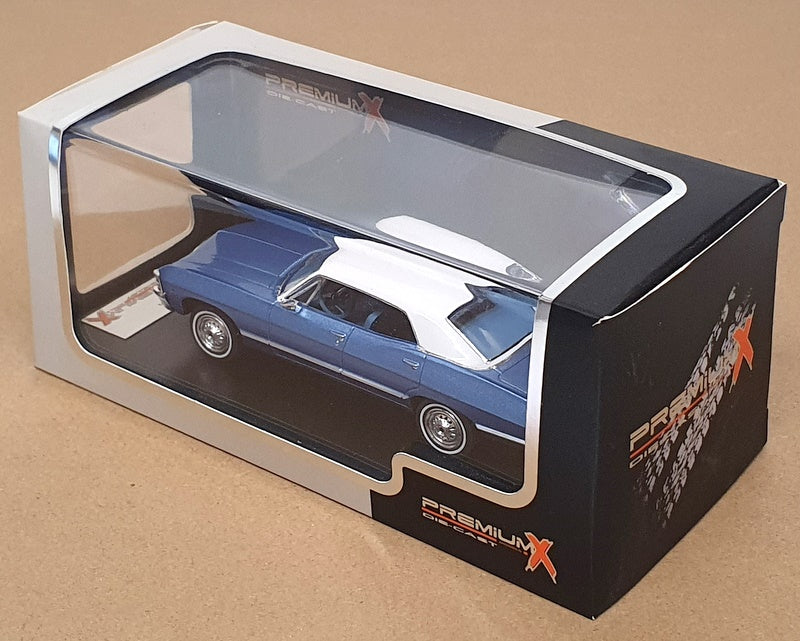 PremiumX 1/43 Scale PRD559 - 1967 Chevrolet Impala Sport Sedan - Met Blue