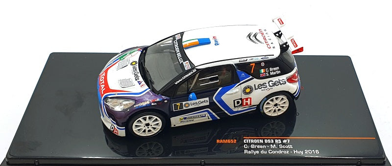 Ixo 1/43 Scale RAM652 - Citroen DS3 R5 #7 Rally du Condroz-Huy 2016