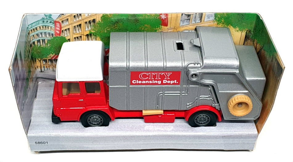 Corgi Appx 14cm Long Diecast 58601 - Refuse Truck - Red/White/Silver