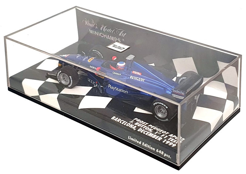 Minichamps 1/43 Scale 400 990119 - Prost Peugeot AP02 1st F1 Test Barcelona 1999