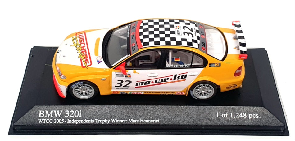 Minichamps 1/43 Scale 400 052432 - BMW 320i WTCC 2005 #32 M. Hennerici