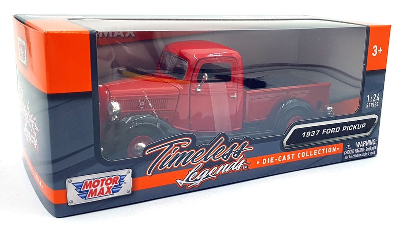 Motor Max 1/24 Scale 73233 - 1937 Ford Pickup - Red