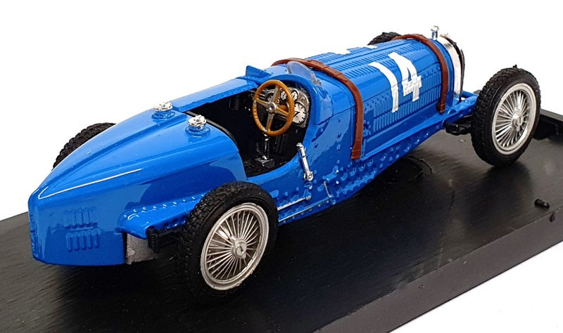 Brumm 1/43 Scale R042 - Bugatti Type 59 #14 France GP 1934 Nuvolari - Blue