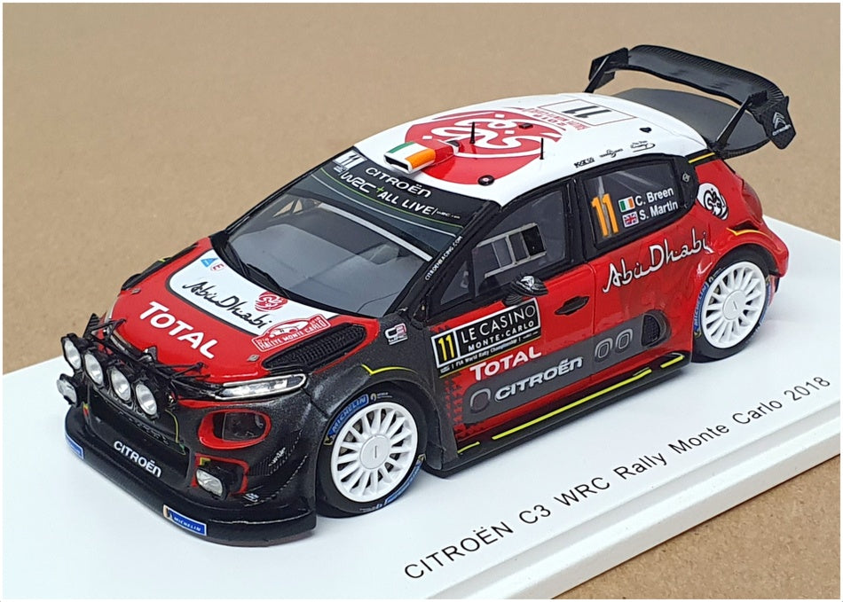 Spark 1/43 Scale S5961 - Citroen C3 #11 WRC Rally Monte Carlo 2018