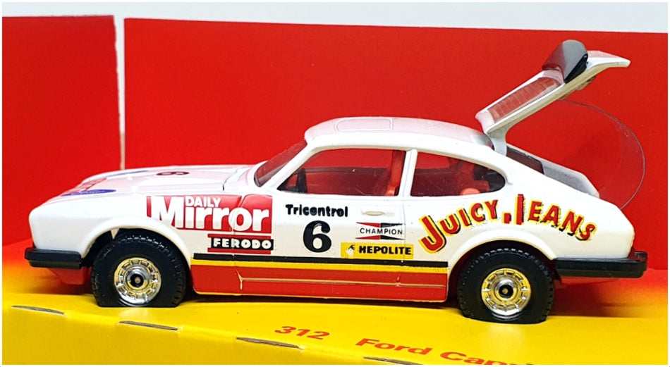 Corgi Appx 10cm Long Original Diecast 312 - Ford Capri #6 Race Car - White