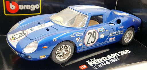 Burago 1/18 Scale Diecast 3033 - Ferrari 250 Le Mans 1965 #29 - Blue