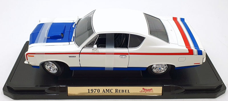 Road Signature 1/18 Scale Diecast 92778 - 1970 AMC Rebel - White/Blue