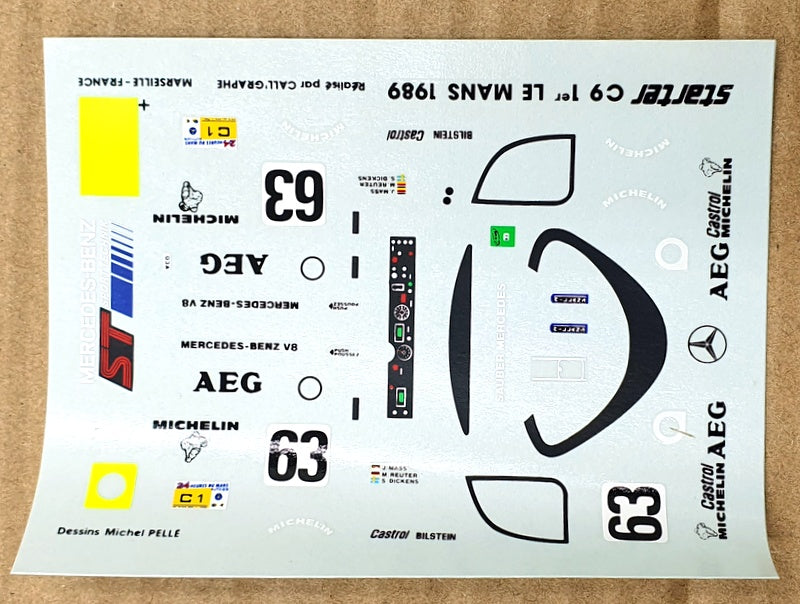 Starter 1/43 Scale Kit S4924G - Sauber Mercedes C9 #63 #1 Le Mans 1989