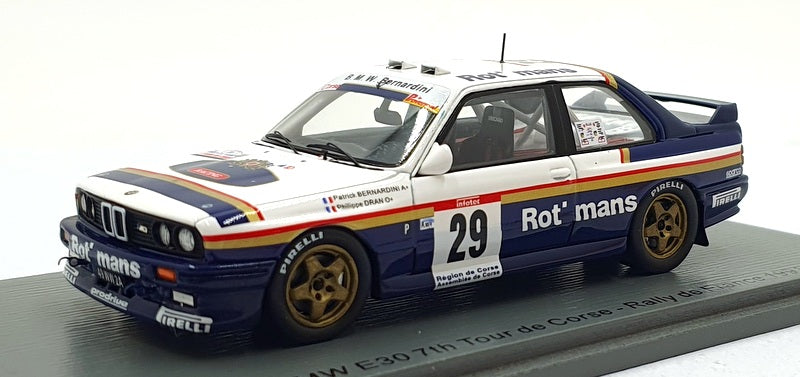 Spark Model 1/43 Scale S8489 BMW E30 #29 7th Tour de Corse Rally de France 1991