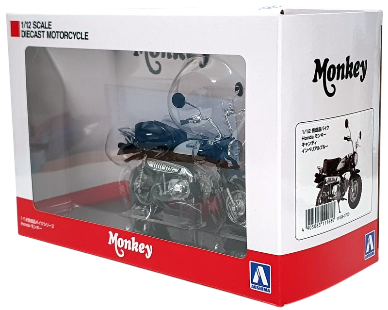 Aoshima 1/12 Scale 11168-3700 - Honda Monkey Motorcycle - Black/White