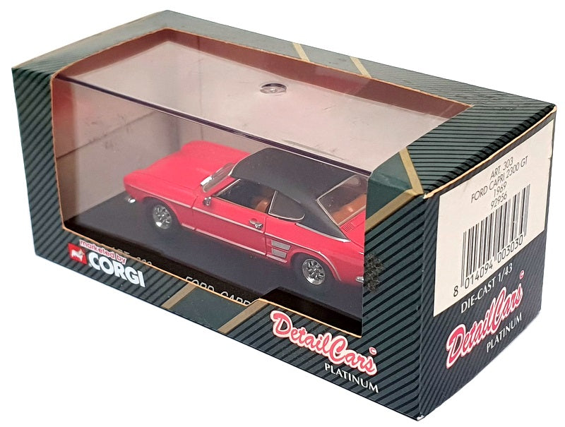 Detail Cars 1/43 Scale ART303 - 1969 Ford Capri 2300 GT - Red/Black