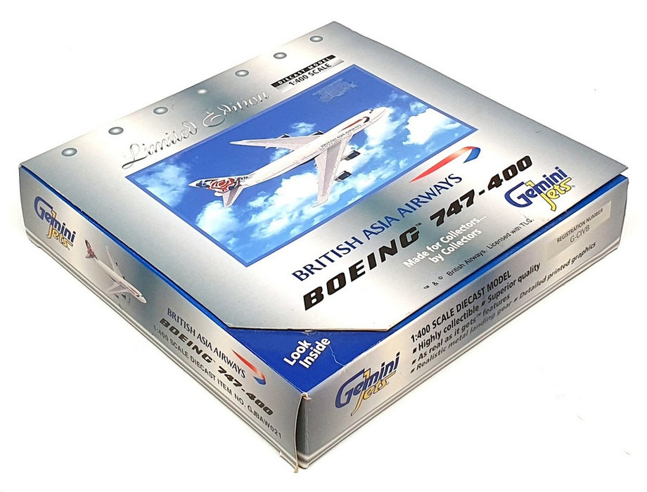 Gemini Jets 1/400 Scale GJBAW021 - Boeing 747-400 British Asia Airways G-CIVB