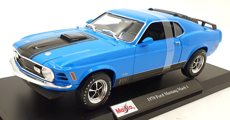 Maisto 1/18 Scale Diecast 46629 - 1970 Ford Mustang Mach 1 - Blue