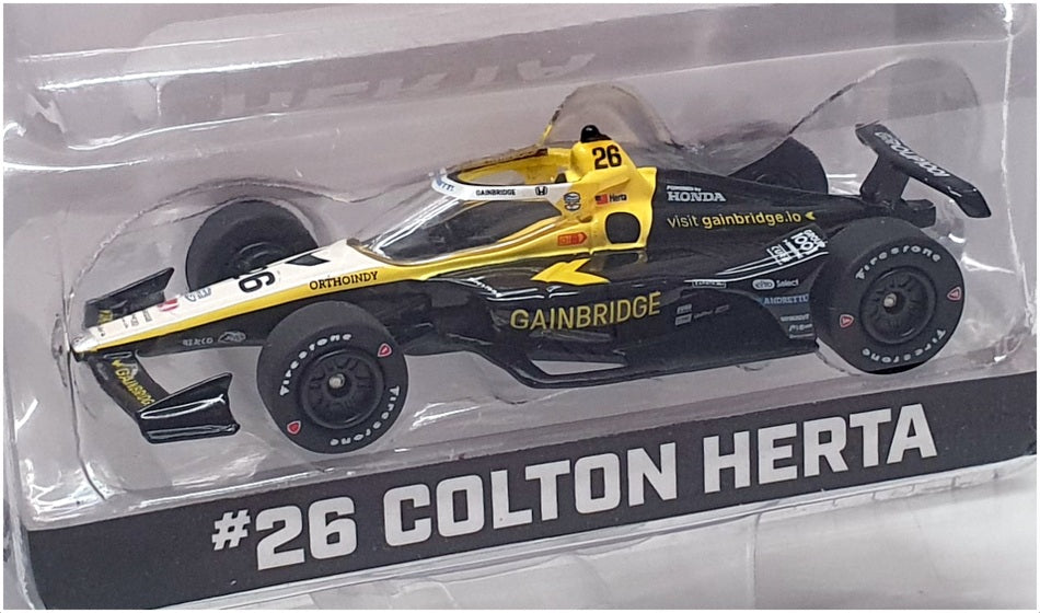 Greenlight 1/64 Scale 11590 NTT Indycar Series #26 C. Herta - Black/White/Yellow