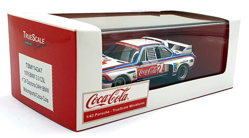 TSM Model 1/43 Scale TSM114347 - 1976 BMW 3.0 CSL #24 Daytona 24Hr BMW Coco-Cola